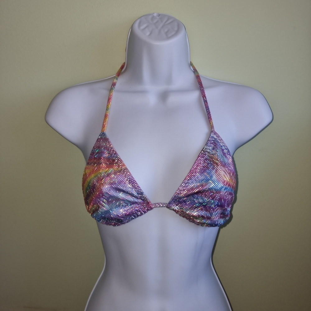 Sparkly Colorful String Bikini Top